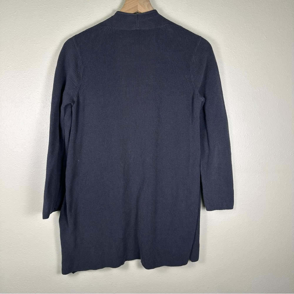 EILEEN FISHER Women XS Peruvian Organic Cotton Crepe Grey Knit Cardigan Sweater - Picture 7 of 7
